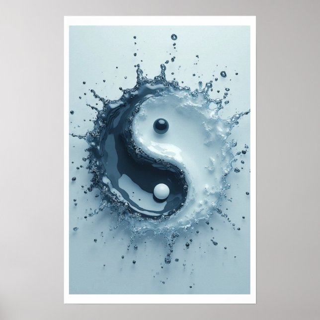 Yin Yang Water Splash  Poster (Front)