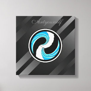Yin Yang Waves Canvas Print