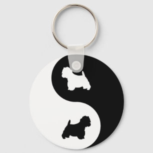 Yin Yang Westie Key Ring
