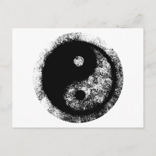 Yin Yang White Black Art jGibney The MUSEUM Zazzle Postcard