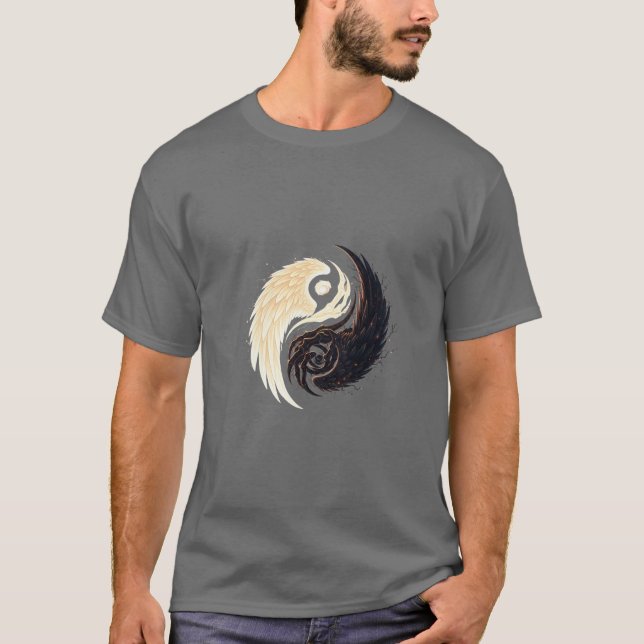 Yin-Yang Wing Emblem T-Shirt – Dark Fantasy (Front)