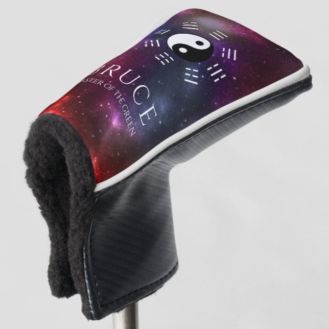 Yin Yang with Bagua Trigram Symbols I-Ching Golf Head Cover (3/4 Front)