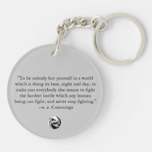Yin Yang with ee Cummings Quote Key Ring