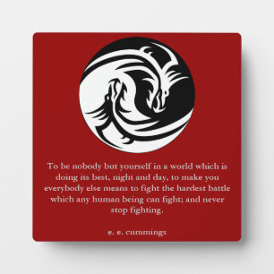 Yin Yang with ee Cummings Quote Plaque