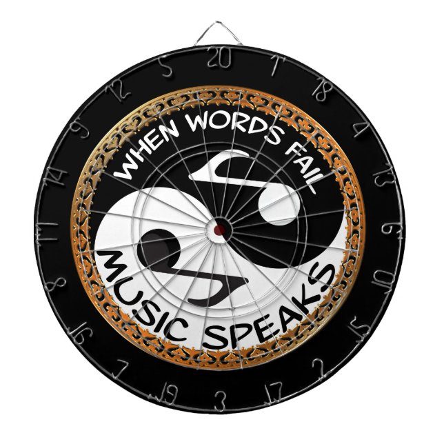 Yin Yang with music words Dartboard (Front)