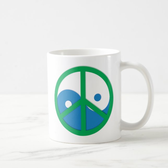 Yin-Yang with Peace sign Coffee Mug (Right)