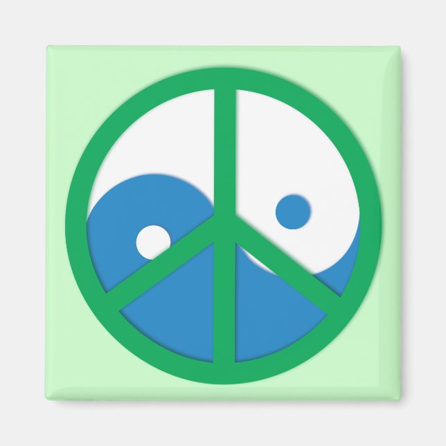 Yin-Yang with Peace sign Magnet (Front)