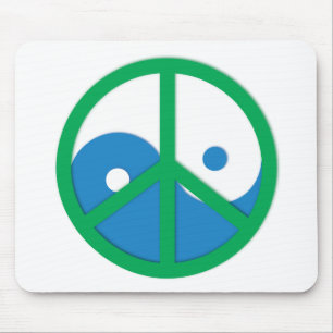 Yin-Yang with Peace sign Mouse Mat
