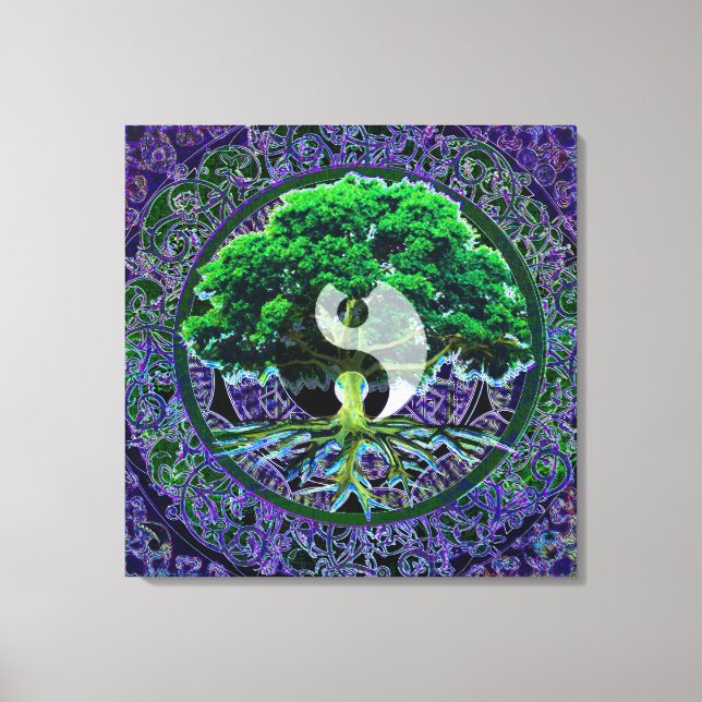 Yin Yang with Tree of Life Canvas Print (Front)