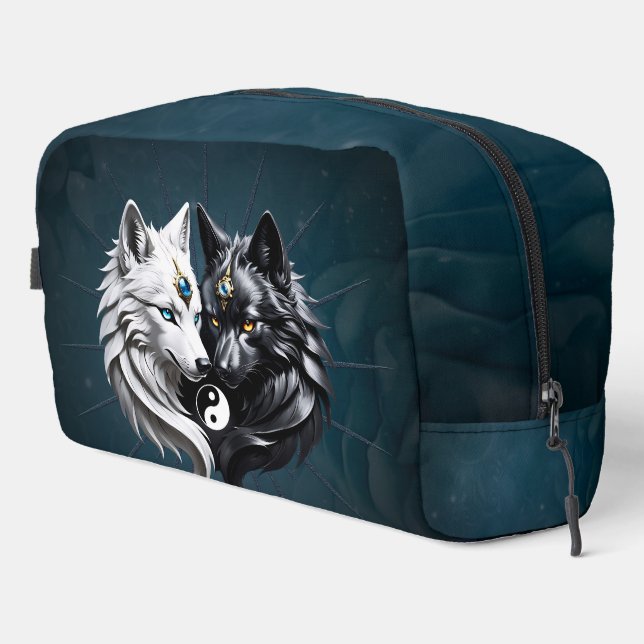 Yin Yang Wolves.  Dopp Kit (Right Corner)