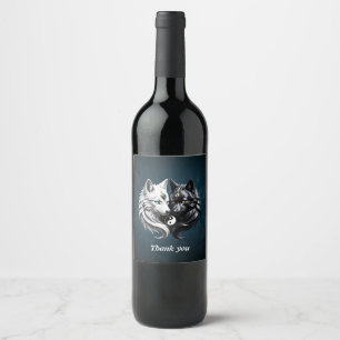 Yin Yang Wolves.  Wine Label
