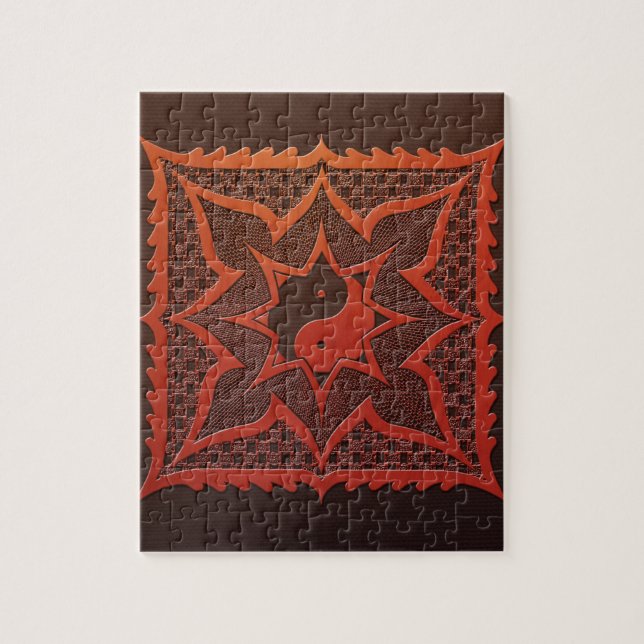 Yin Yang Woodcut Mandala Jigsaw Puzzle (Vertical)