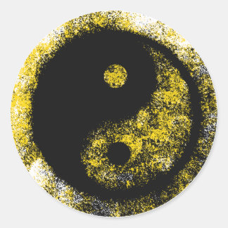 Yin Yang Yellow Black The MUSEUM Zazzle Gifts Classic Round Sticker