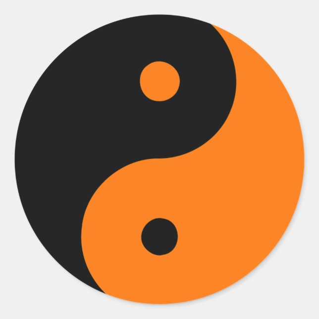 Yin Yang Ying Taoism Sign Chinese Taijitu Orange Classic Round Sticker (Front)