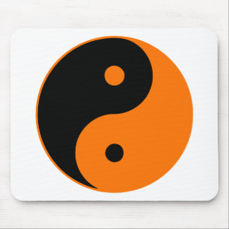Yin Yang Ying Taoism Sign Chinese Taijitu Orange Mouse Mat