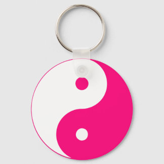 Yin Yang Ying Taoism Sign Chinese Taijitu Pink Key Ring