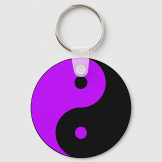 Yin Yang Ying Taoism Sign Chinese Taijitu Purple Key Ring