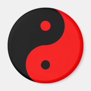 Yin Yang Ying Taoism Sign Chinese Taijitu Red Magnet