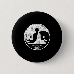 Yin Yang Yoga Lotus Harmony Lance Meditation Zen G 6 Cm Round Badge