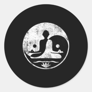Yin Yang Yoga Lotus Harmony Lance Meditation Zen G Classic Round Sticker