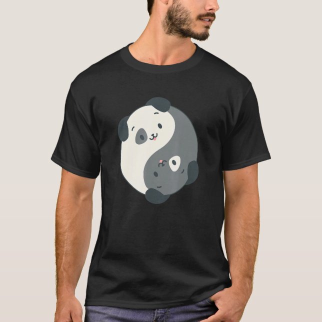 Yin Yang Yoga Zen Cute Dogs for Yoga  1 T-Shirt (Front)