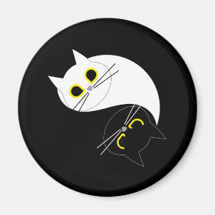 YIN YANG Zen Cat Magnet