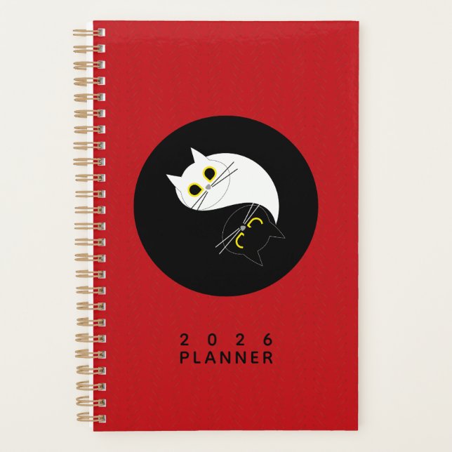 Yin Yang Zen Cat Planner (Front)