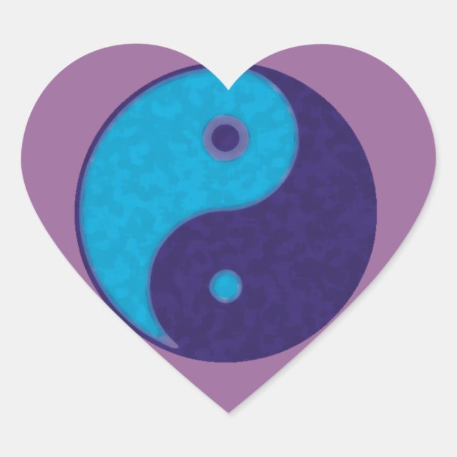 yin yang zen meditation tao heart sticker (Front)