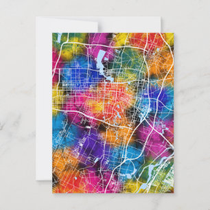 Yinchuan China City Map Postcard