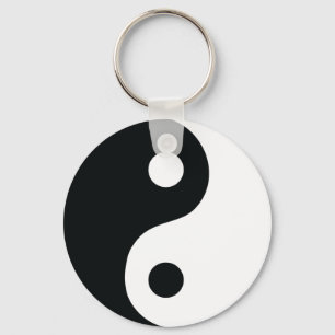 ying and yang icon key ring
