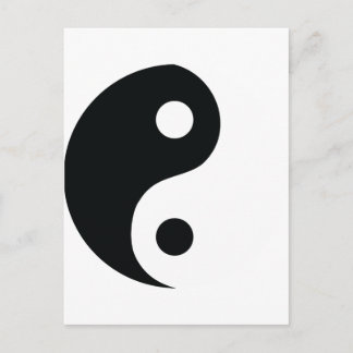 ying and yang icon postcard