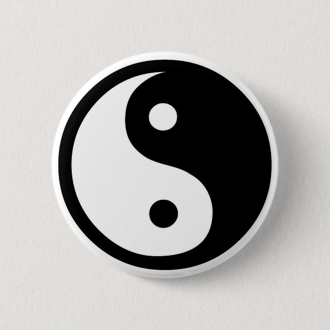 Ying Yang   6 Cm Round Badge (Front)