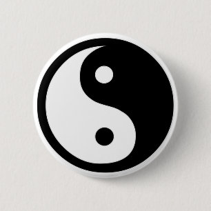 Ying Yang 6 Cm Round Badge