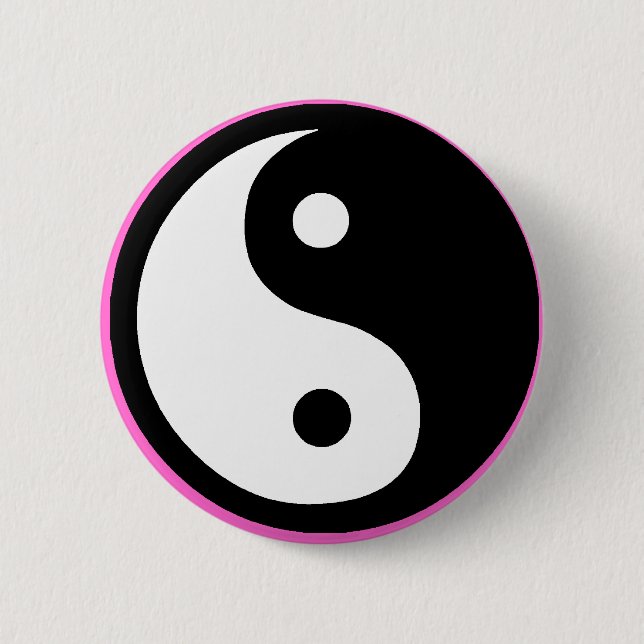ying yang 6 cm round badge (Front)
