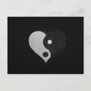 Ying Yang (B&W) Heart Products Postcard