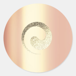Ying Yang Balance Rose Gold Pace Spiritual Infinit Classic Round Sticker