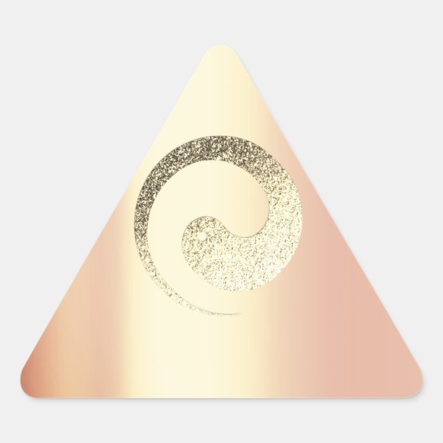 Ying Yang Balance Rose Gold Pace Spiritual Triangl Triangle Sticker (Front)