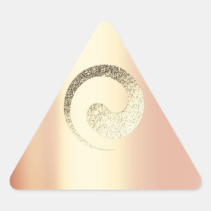 Ying Yang Balance Rose Gold Pace Spiritual Triangl Triangle Sticker