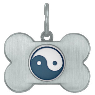 Ying Yang Blue Design 1 Pet ID Tag