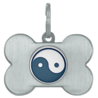Ying Yang Blue Design 1 Pet ID Tag