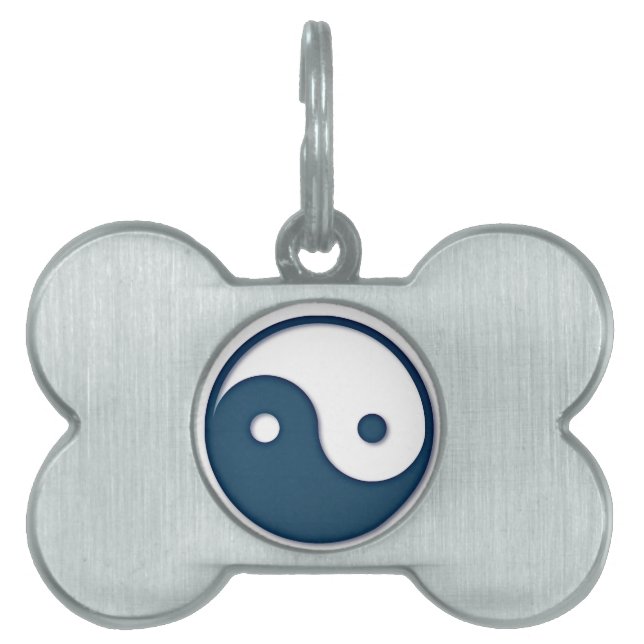 Ying Yang Blue Design 1 Pet ID Tag (Front)