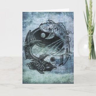 Ying Yang Carp Greeting Card