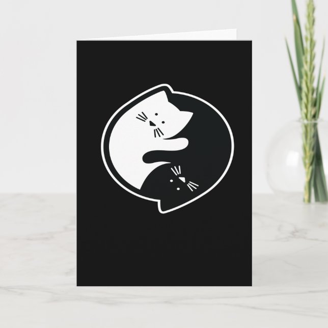 Ying Yang Cat Meditation Card (Front)