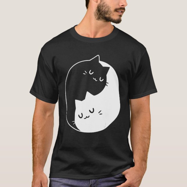 Ying Yang Cats Cat  Tee (Front)