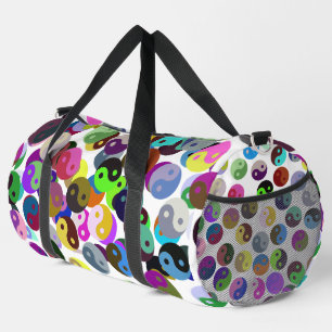 Ying Yang Circles Colourful Pattern Duffle Bag