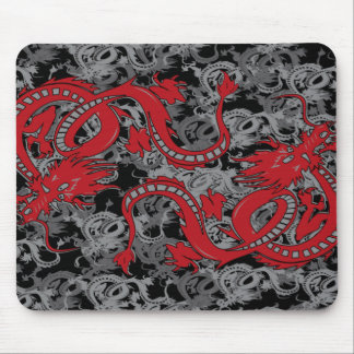 Ying Yang Dragon oin Red - Chinese New Year Mouse Mat