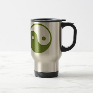 Ying Yang Green Design 2 Travel Mug
