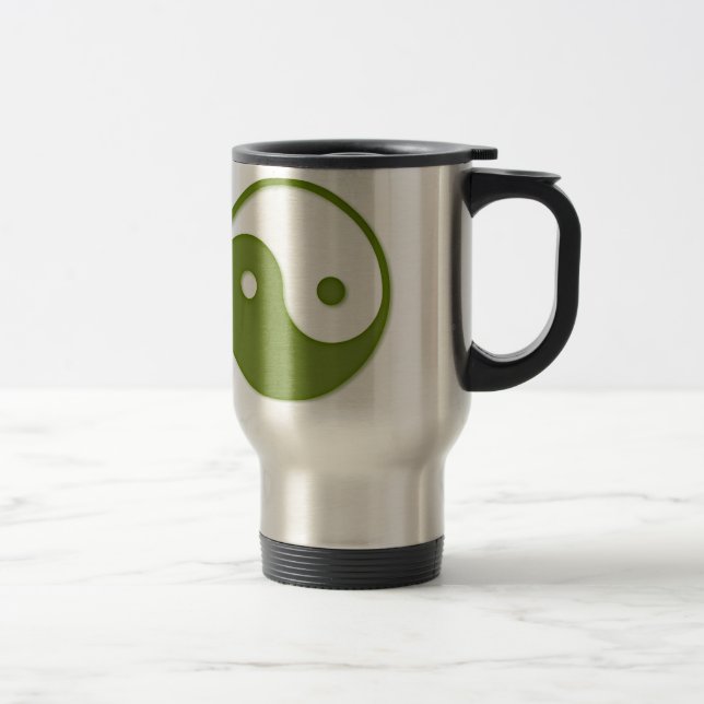 Ying Yang Green Design 2 Travel Mug (Right)