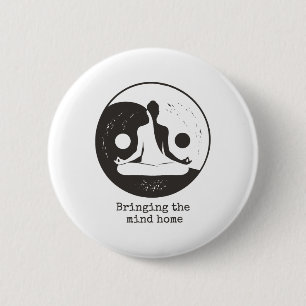 Ying Yang Lance Taoism Meditation Tai Chi Yoga 6 Cm Round Badge