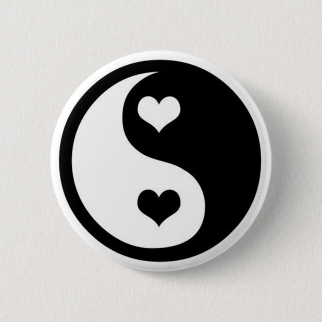 Ying Yang Love 6 Cm Round Badge (Front)